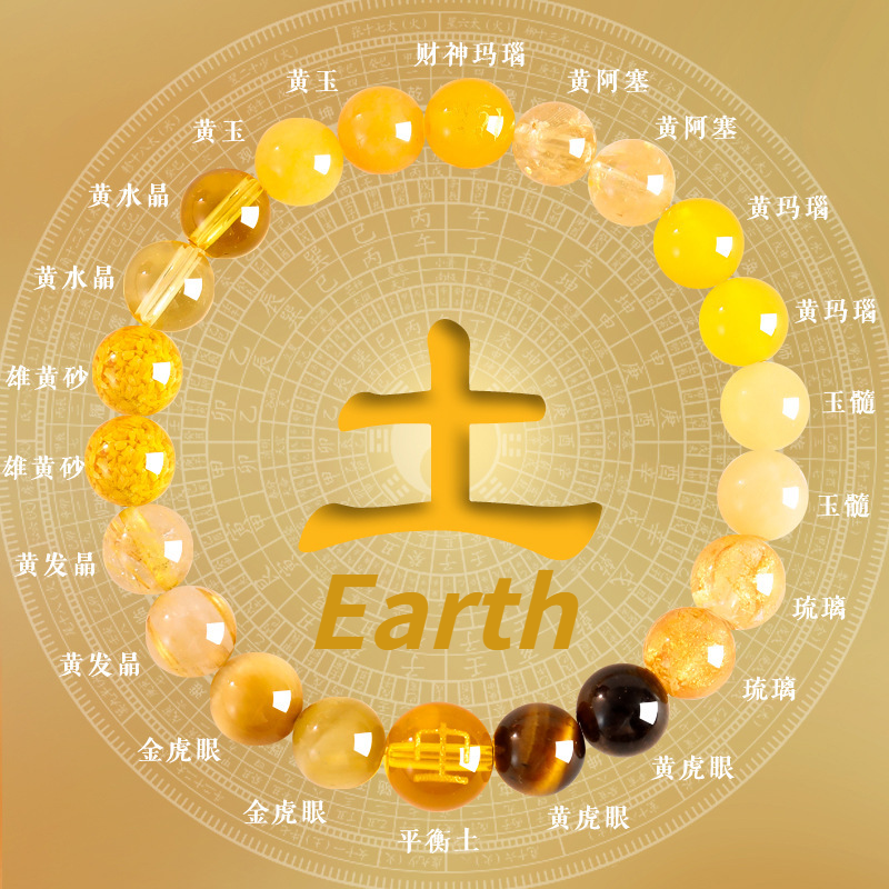 【Elemony Earth Energy】Grounding Bracelet: Citrine & Quartz Stability Stones