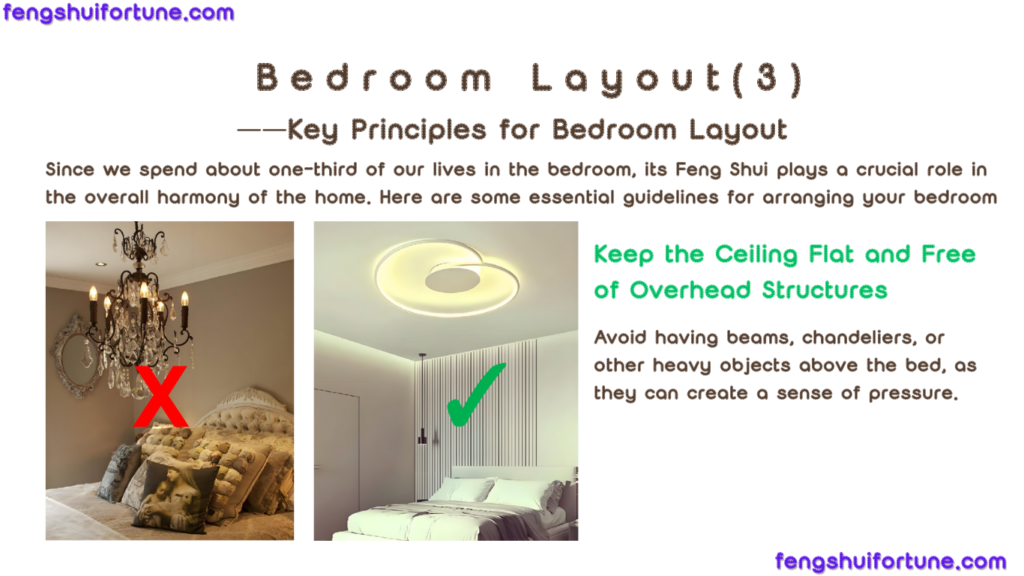 three Key principles for Bedroom Layout in fengshui-keep the ceilling flat and free of overhead structures