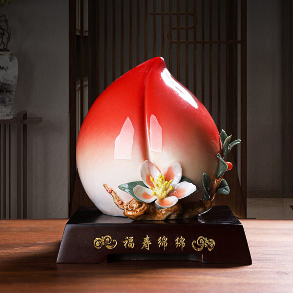 【Elemony Health Guardian】Longevity Ceramic Peach: A Symbol of Health & Joy-Health Decor