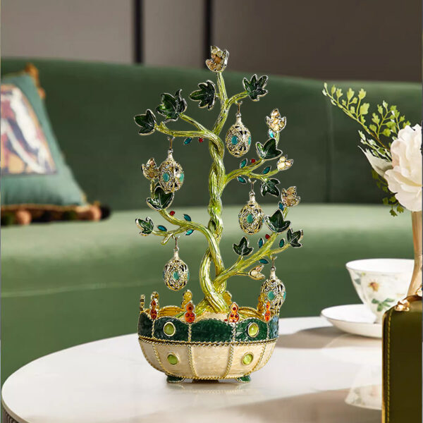 【Elemony Wealth Attraction】French Elegance Enamel Money Tree: Artistic Wealth Symbol