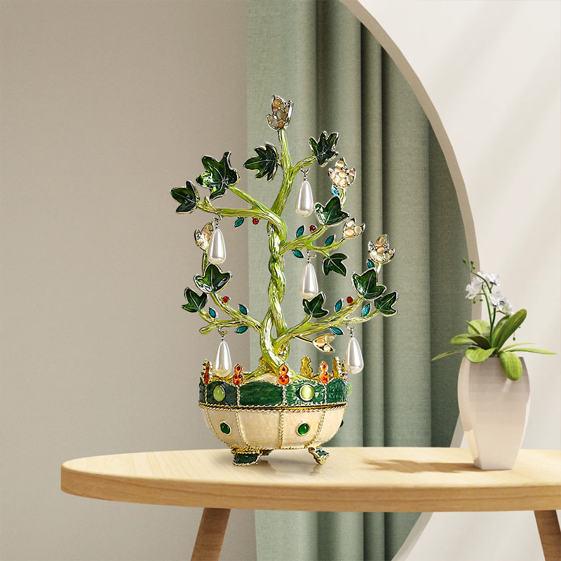 【Elemony Wealth Attraction】French Elegance Enamel Money Tree: Artistic Wealth Symbol - Image 2