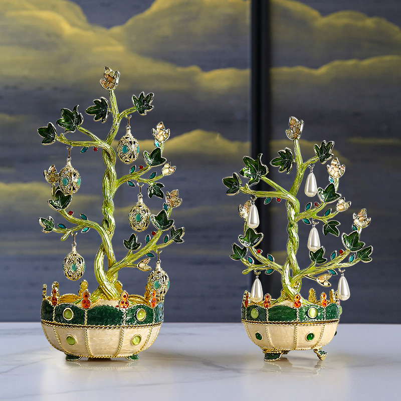 【Elemony Wealth Attraction】French Elegance Enamel Money Tree: Artistic Wealth Symbol - Image 3