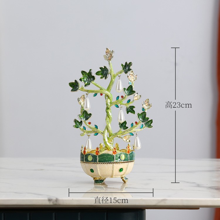 【Elemony Wealth Attraction】French Elegance Enamel Money Tree: Artistic Wealth Symbol - Image 4