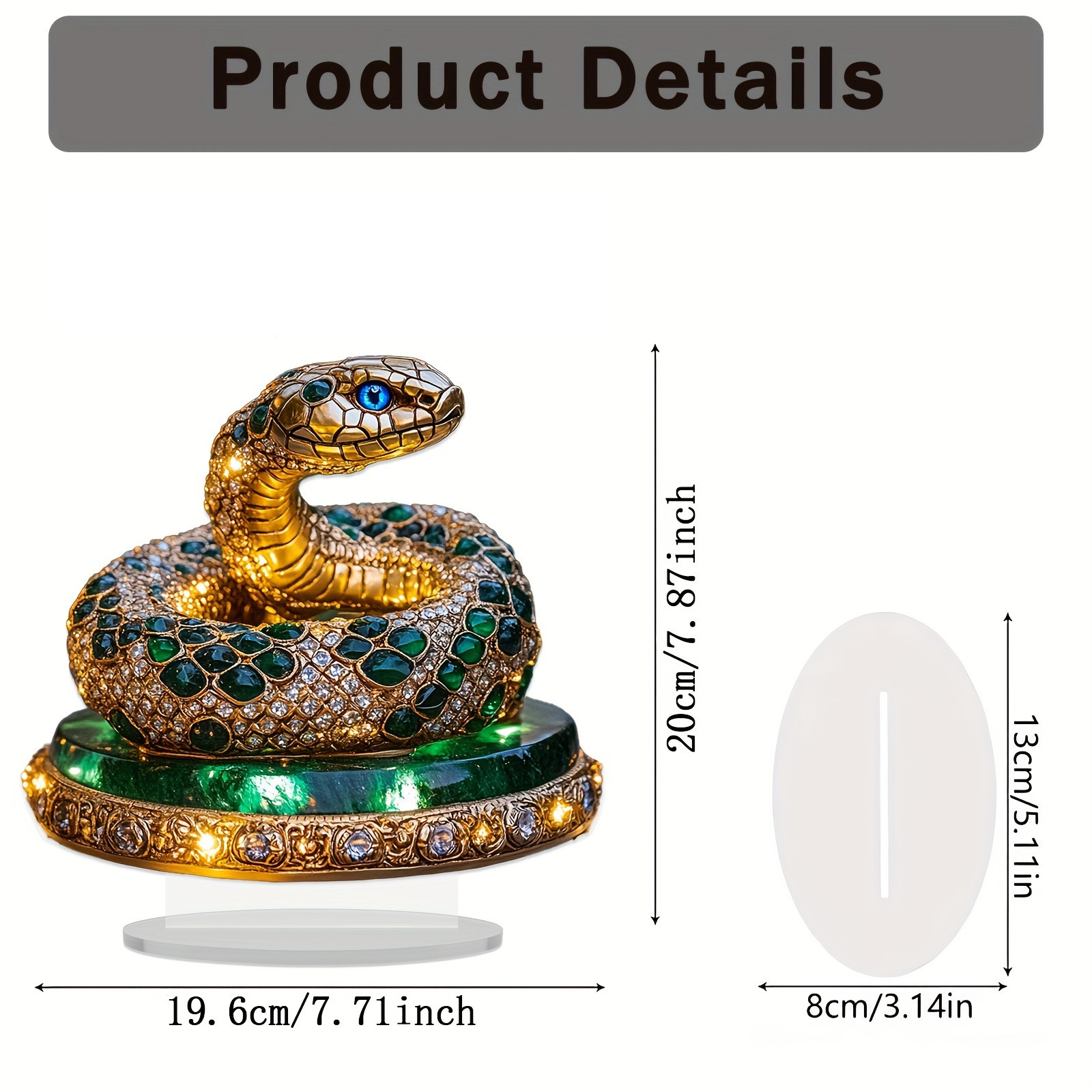 【Elemony 2025 Zodiac Snake Statue】 Feng Shui Wealth Corner Art & Modern Zodiac Decor - Image 2